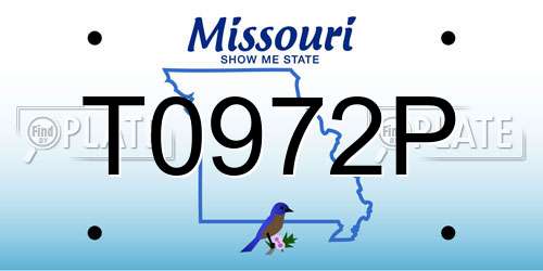 T0972P Missouri License Plate