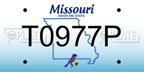 T0977P Missouri License Plate