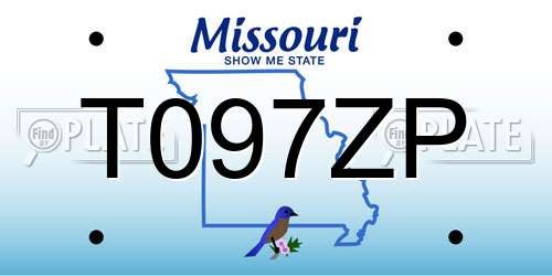 T097ZP Missouri License Plate