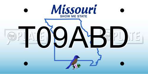 T09ABD Missouri License Plate