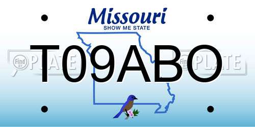 T09ABO Missouri License Plate