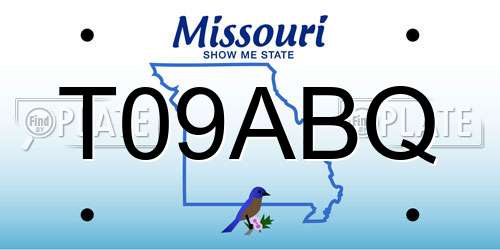 T09ABQ Missouri License Plate