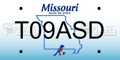 T09ASD Missouri License Plate