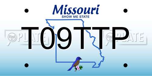 T09TTP Missouri License Plate