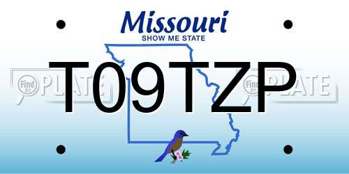 T09TZP Missouri License Plate