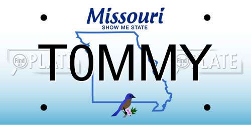 T0MMY Missouri License Plate