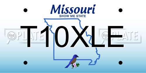 T10XLE Missouri License Plate