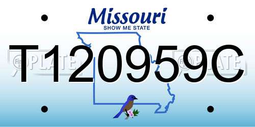 T120959C Missouri License Plate