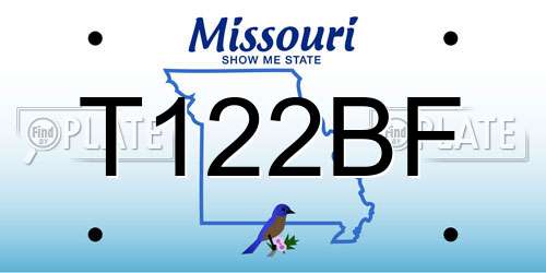 T122BF Missouri License Plate