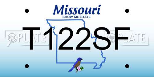 T122SF Missouri License Plate