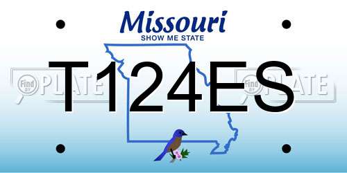 T124ES Missouri License Plate