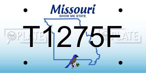 T1275F Missouri License Plate