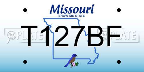T127BF Missouri License Plate