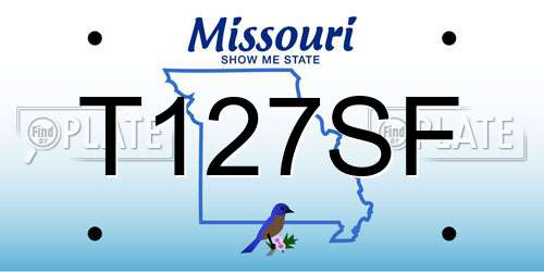 T127SF Missouri License Plate