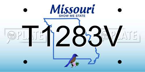 T1283V Missouri License Plate