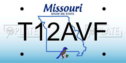 T12AVF Missouri License Plate