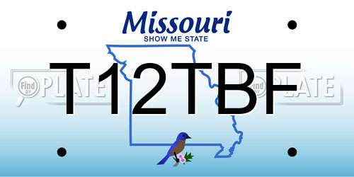 T12TBF Missouri License Plate