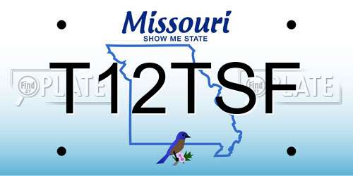 T12TSF Missouri License Plate
