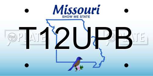 T12UPB Missouri License Plate