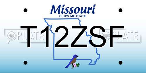 T12ZSF Missouri License Plate