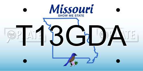 T13GDA Missouri License Plate