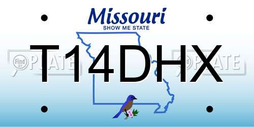 T14DHX Missouri License Plate