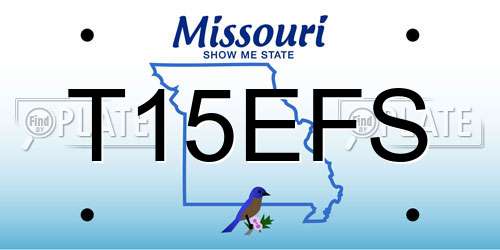 T15EFS Missouri License Plate