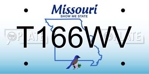 T166WV Missouri License Plate