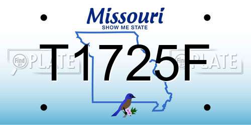 T1725F Missouri License Plate