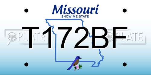 T172BF Missouri License Plate