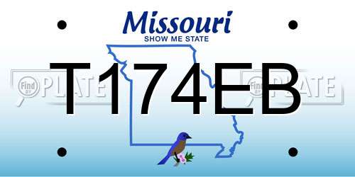 T174EB Missouri License Plate