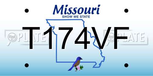 T174VF Missouri License Plate