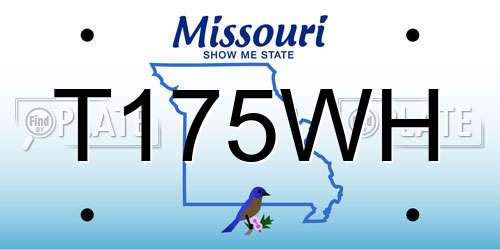 T175WH Missouri License Plate