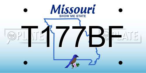 T177BF Missouri License Plate