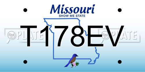 T178EV Missouri License Plate
