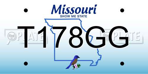 T178GG Missouri License Plate