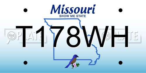 T178WH Missouri License Plate