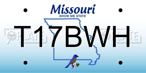 T17BWH Missouri License Plate