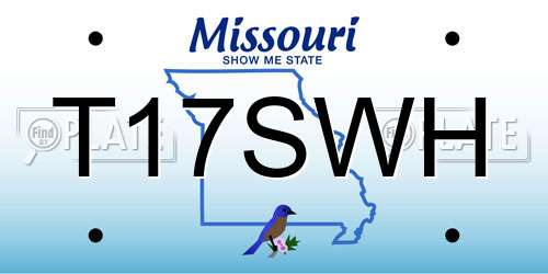 T17SWH Missouri License Plate