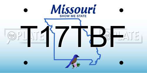 T17TBF Missouri License Plate