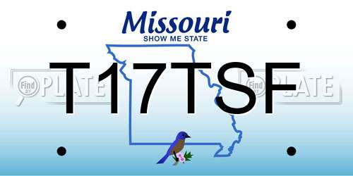 T17TSF Missouri License Plate