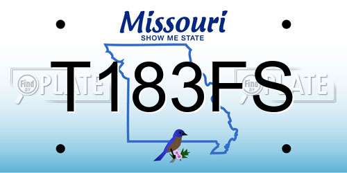 T183FS Missouri License Plate