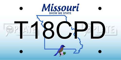 T18CPD Missouri License Plate