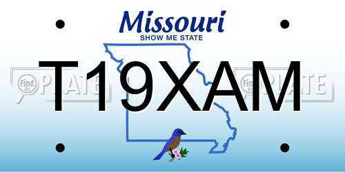 T19XAM Missouri License Plate