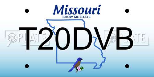 T20DVB Missouri License Plate