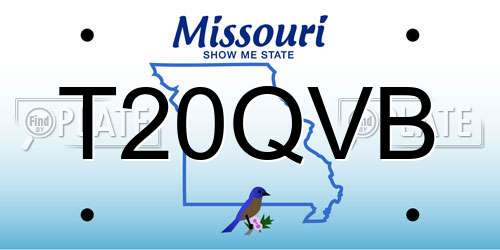 T20QVB Missouri License Plate
