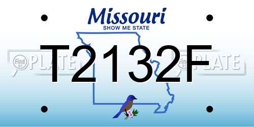 T2132F Missouri License Plate