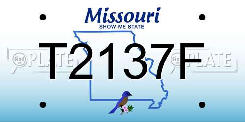 T2137F Missouri License Plate