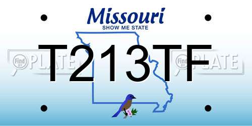 T213TF Missouri License Plate