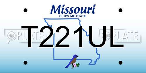 T221UL Missouri License Plate